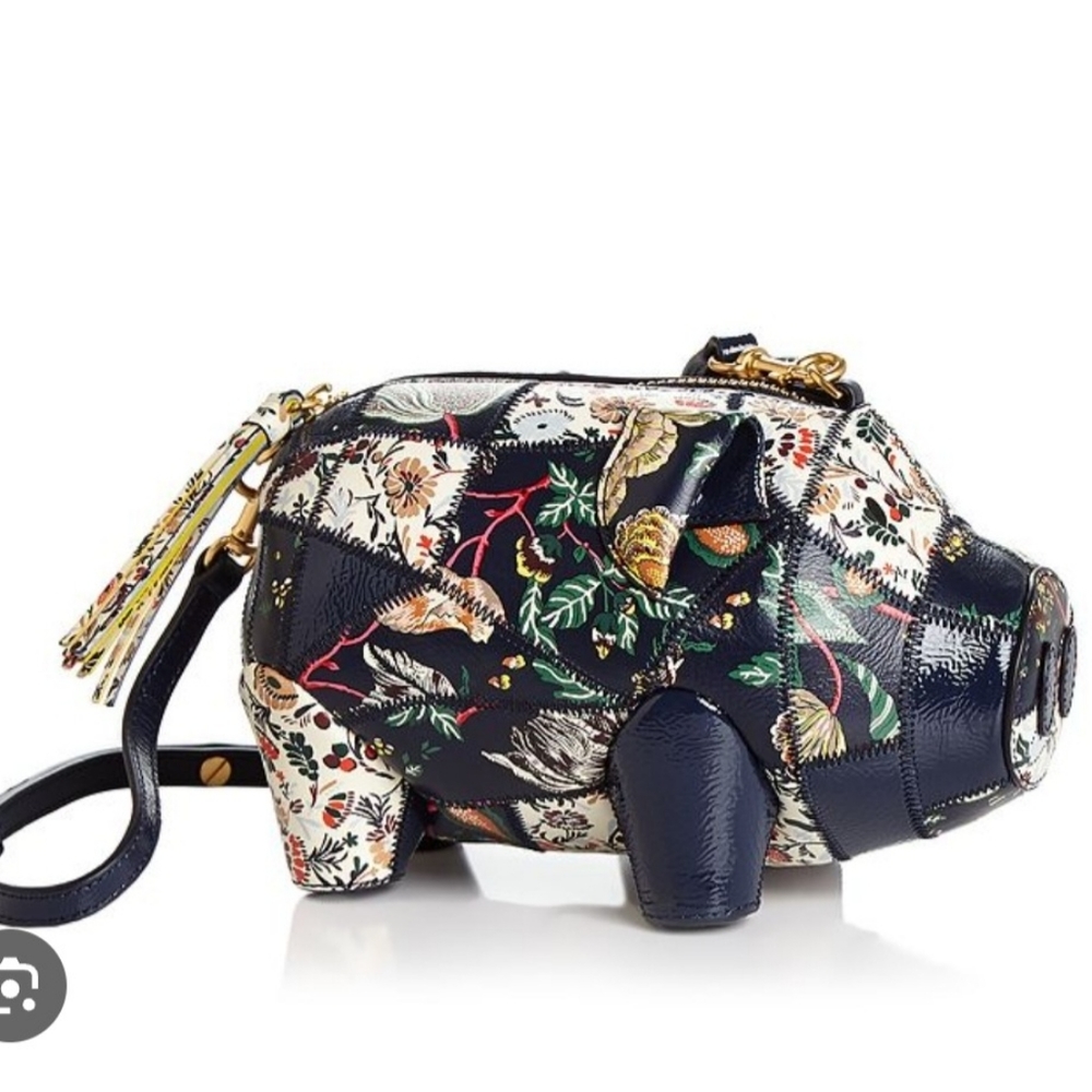 ISO Tory Burch Peggy the Pig- Navy Floral